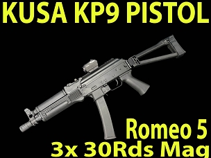 KUSA KP-9 9MM PISTOL, KP9, Folding Brace